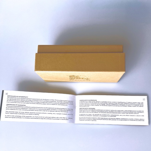 Burberry Box for Eyewear with Tags and Authenticity Card. - Picture 4 of 6